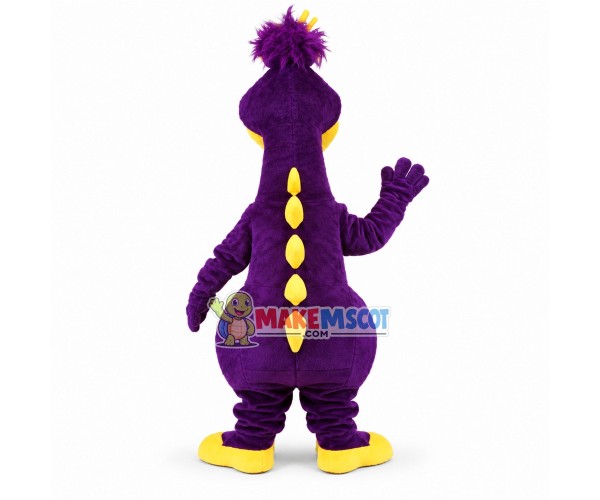 Funny Purple & Yellow Dragon Mascot Costume