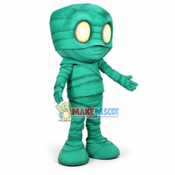 Little Green Mummy Zombie Mascot Costume Little Green Mummy Zombie Mascot Costume