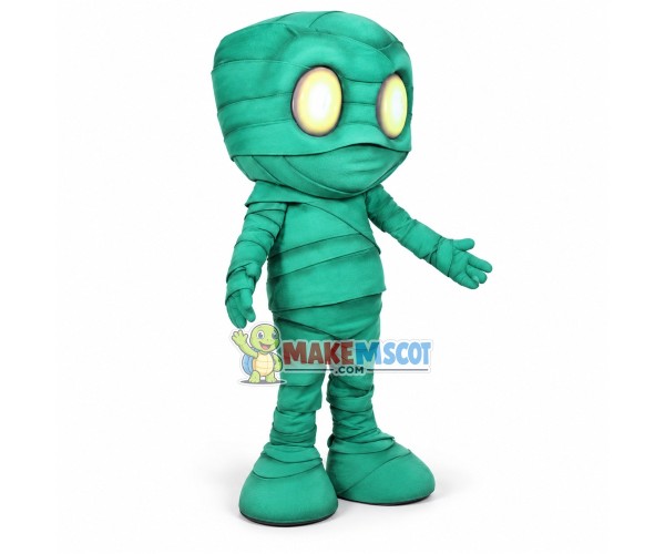 Little Green Mummy Zombie Mascot Costume Little Green Mummy Zombie Mascot Costume