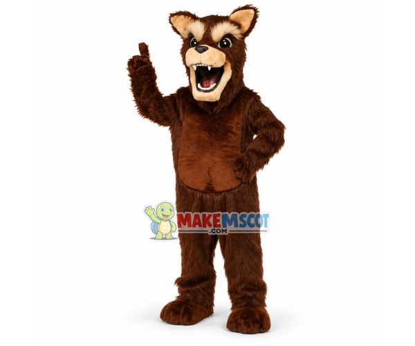 Alert Brown Hound Mascot Costume Alert Brown Hound Mascot Costume