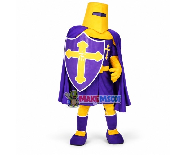 Fully Armed Purple Guard Mascot Costume Fully Armed Purple Guard Mascot Costume