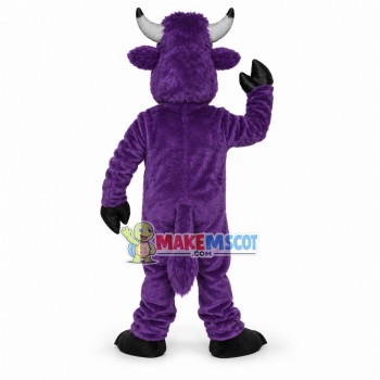 Energetic Purple Bull Mascot Costume Energetic Purple Bull Mascot Costume