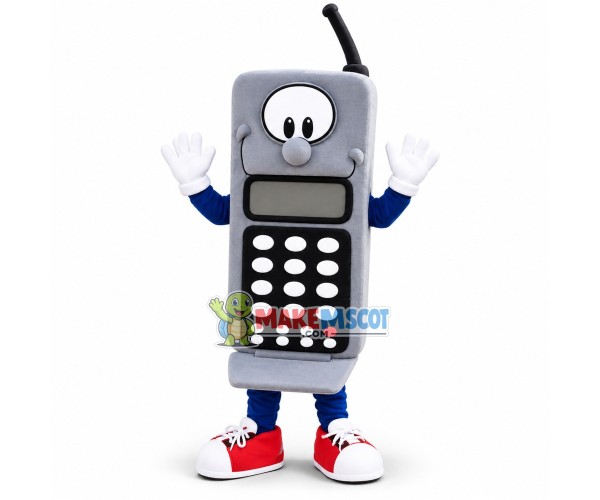 Gray Cartoon Walkie Talkie Mascot Costume