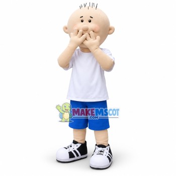 Excited Little Boy With Thinning Hair Mascot Costume Excited Little Boy With Thinning Hair Mascot Costume