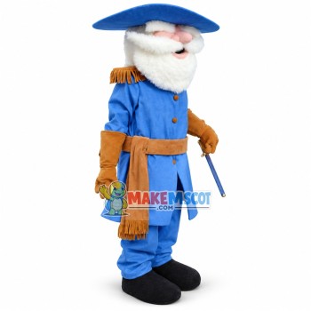 Older White Beard Commander Mascot Costume