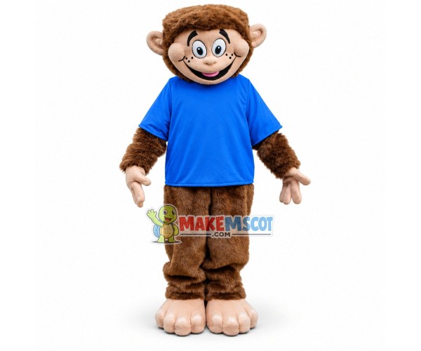 Happy Furry Little Monkey Mascot Costume Happy Furry Little Monkey Mascot Costume