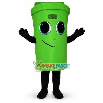 Green Sealed Thermos Cup Mascot Costume Green Sealed Thermos Cup Mascot Costume