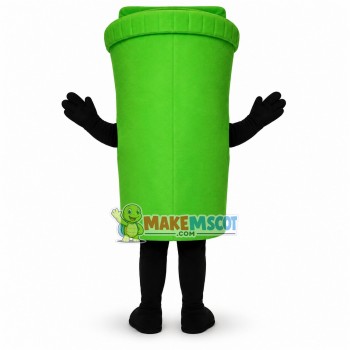 Green Sealed Thermos Cup Mascot Costume Green Sealed Thermos Cup Mascot Costume
