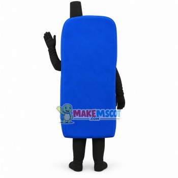 Blue Button Phone Mascot Costume