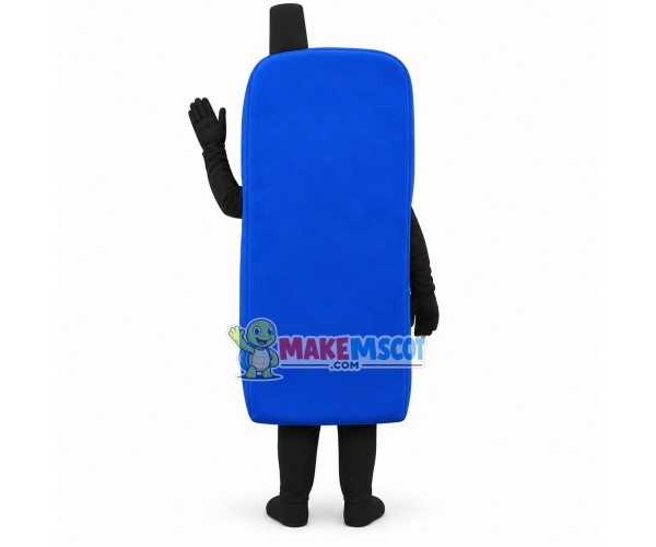 Blue Button Phone Mascot Costume Blue Button Phone Mascot Costume