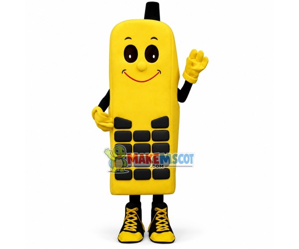 Bulky Yellow Old Telephone Mascot Costume Bulky Yellow Old Telephone Mascot Costume