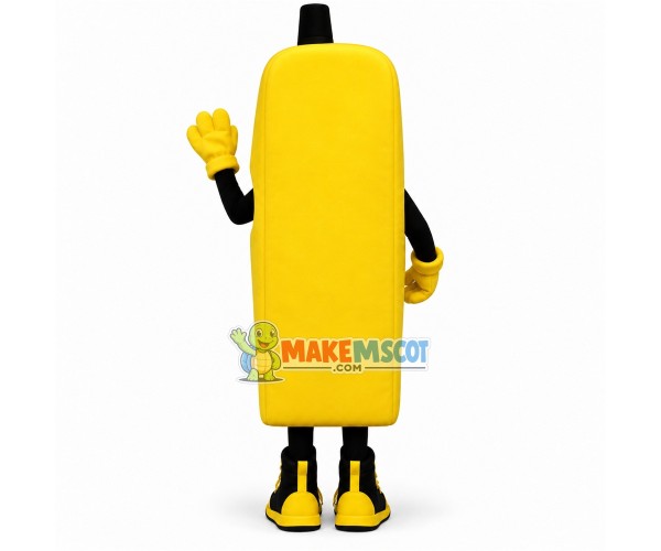 Bulky Yellow Old Telephone Mascot Costume
