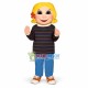 Blonde Girl In Turtleneck Sweater Mascot Costume Blonde Girl In Turtleneck Sweater Mascot Costume