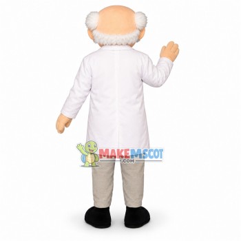 Knowledgeable Old Bald Expert Mascot Costume