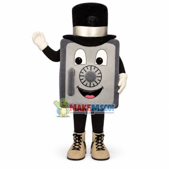 The Safe With Top Hat Mascot Costume The Safe With Top Hat Mascot Costume