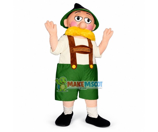 Old Fisherman With Golden Beard Mascot Costume Old Fisherman With Golden Beard Mascot Costume