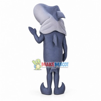 Polite Gray Shark Waiter Mascot Costume Polite Gray Shark Waiter Mascot Costume