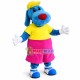 Blue Dog In The Bright Short Top Mascot Costume Blue Dog In The Bright Short Top Mascot Costume