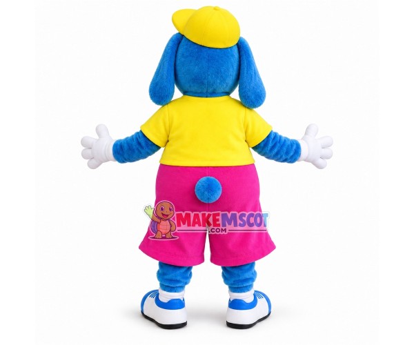 Blue Dog In The Bright Short Top Mascot Costume Blue Dog In The Bright Short Top Mascot Costume