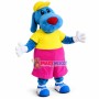 Blue Dog In The Bright Short Top Mascot Costume