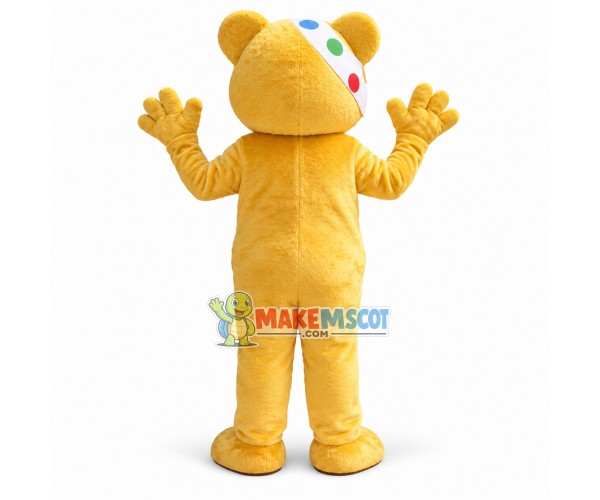 One-eyed Bear With Colored Blindfold Mascot Costume One-eyed Bear With Colored Blindfold Mascot Costume