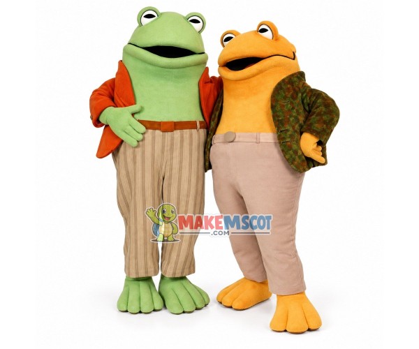 Frog Brothers In High-waisted Pants Mascot Costume Frog Brothers In High-waisted Pants Mascot Costume