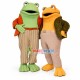 Frog Brothers In High-waisted Pants Mascot Costume Frog Brothers In High-waisted Pants Mascot Costume