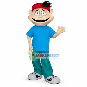 Sport Boy With Big Mouth Mascot Costume