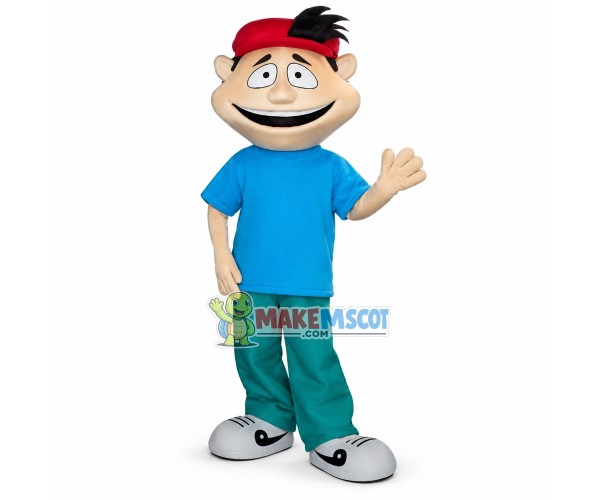 Sport Boy With Big Mouth Mascot Costume Sport Boy With Big Mouth Mascot Costume