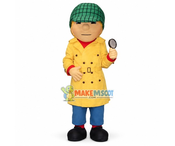 Geographer In a Trench Coat Mascot Costume Geographer In a Trench Coat Mascot Costume