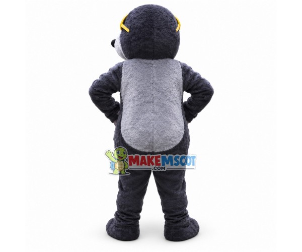 Mole With Gold Frame Glasses Mascot Costume