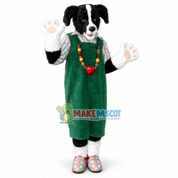 Cute Dog With Colorful Bead Necklace Mascot Costume Cute Dog With Colorful Bead Necklace Mascot Costume