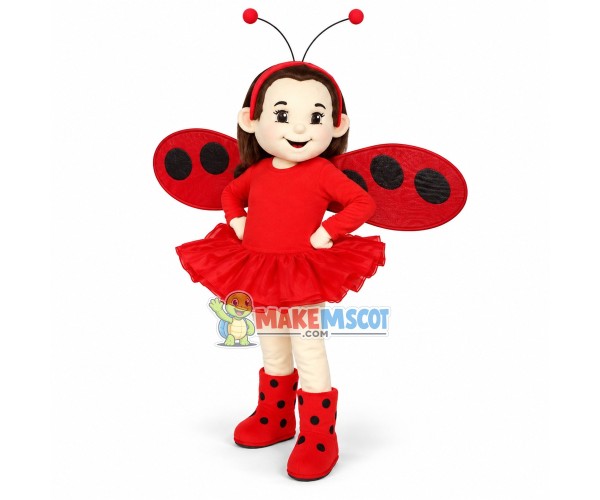 Beautiful Little Girl Wearing Butterfly Wings Mascot Costume Beautiful Little Girl Wearing Butterfly Wings Mascot Costume