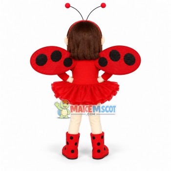 Beautiful Little Girl Wearing Butterfly Wings Mascot Costume Beautiful Little Girl Wearing Butterfly Wings Mascot Costume