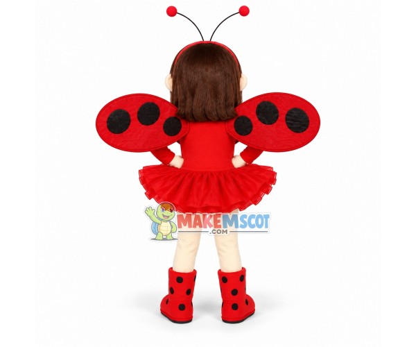 Beautiful Little Girl Wearing Butterfly Wings Mascot Costume Beautiful Little Girl Wearing Butterfly Wings Mascot Costume