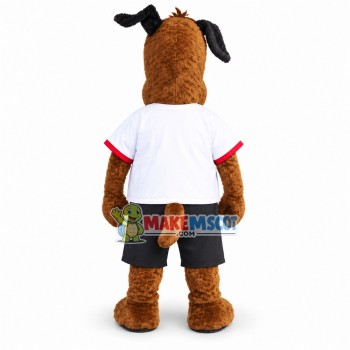 Adult Size Brown Dog In Shirt Mascot Costume Adult Size Brown Dog In Shirt Mascot Costume