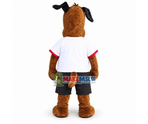 Adult Size Brown Dog In Shirt Mascot Costume Adult Size Brown Dog In Shirt Mascot Costume