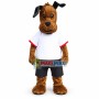 Adult Size Brown Dog In Shirt Mascot Costume