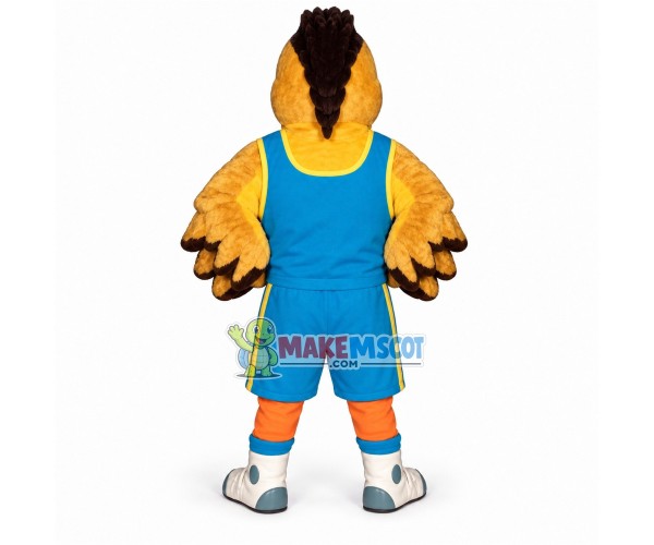 Power Bird In The Blue Sports Suit Mascot Costume Power Bird In The Blue Sports Suit Mascot Costume
