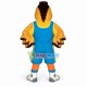 Power Bird In The Blue Sports Suit Mascot Costume Power Bird In The Blue Sports Suit Mascot Costume