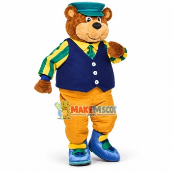 Bear Wearing Full Set of Work Uniforms Mascot Costume