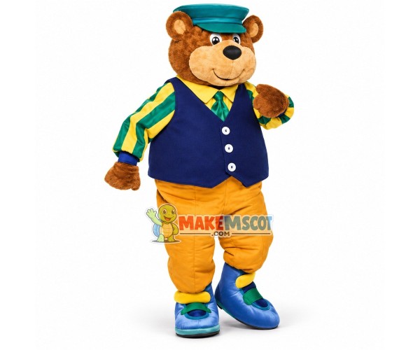 Bear Wearing Full Set of Work Uniforms Mascot Costume Bear Wearing Full Set of Work Uniforms Mascot Costume