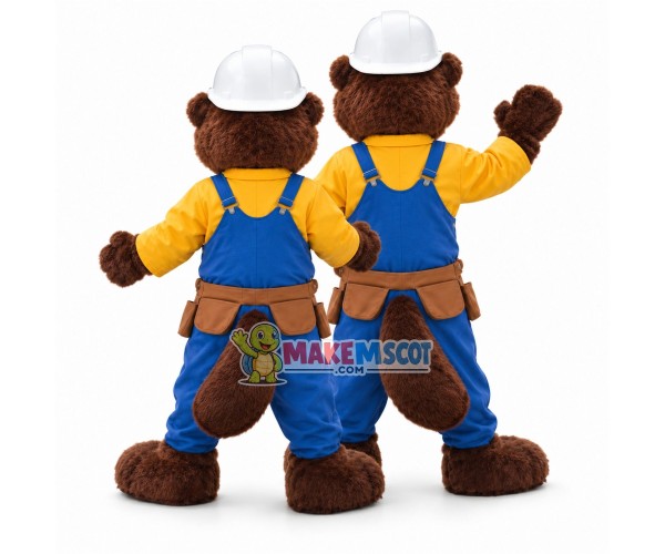Architect Beaver Couple Mascot Costume Architect Beaver Couple Mascot Costume