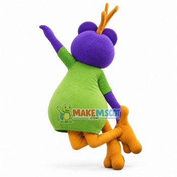 Bouncing Player Purple Bird Mascot Costume