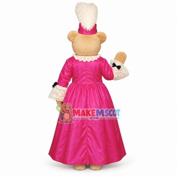 Bear In The Palace Lace Dress Mascot Costume Bear In The Palace Lace Dress Mascot Costume