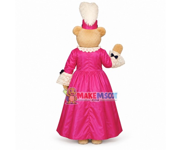 Bear In The Palace Lace Dress Mascot Costume Bear In The Palace Lace Dress Mascot Costume