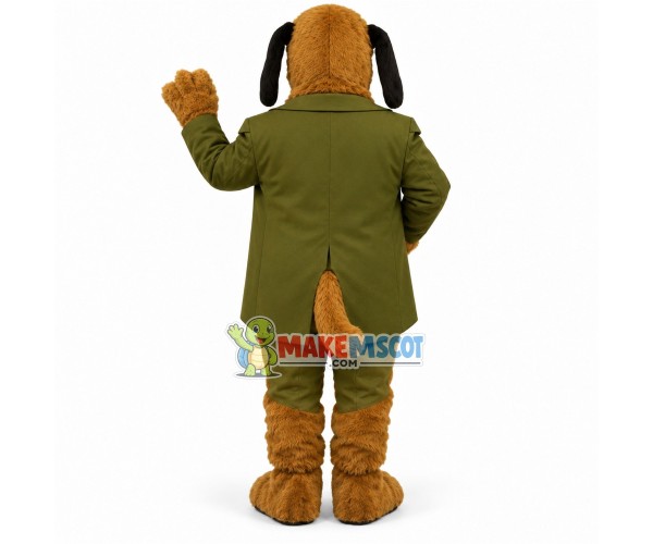 Furry Dog In the Plaid Shirt Mascot Costume Furry Dog In the Plaid Shirt Mascot Costume