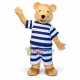 Lovely Bear In The Striped Set Mascot Costume