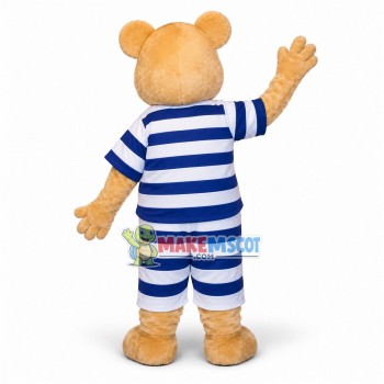 Lovely Bear In The Striped Set Mascot Costume Lovely Bear In The Striped Set Mascot Costume