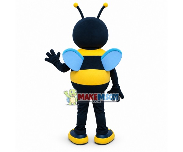 Naive Bee With Blue Wings Mascot Costume